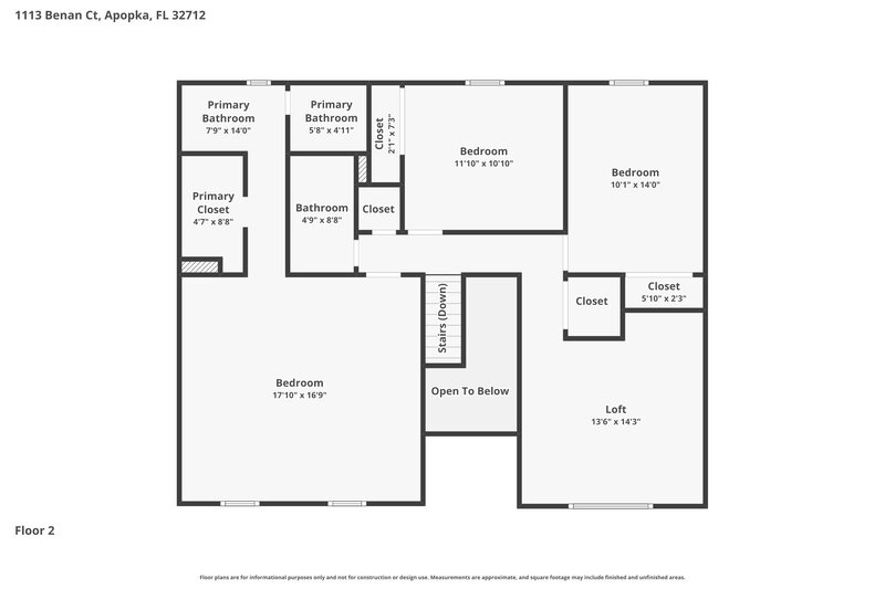 2,390/Mo, 1113 Benan Ct Apopka, FL 32712 Floorplan View 2