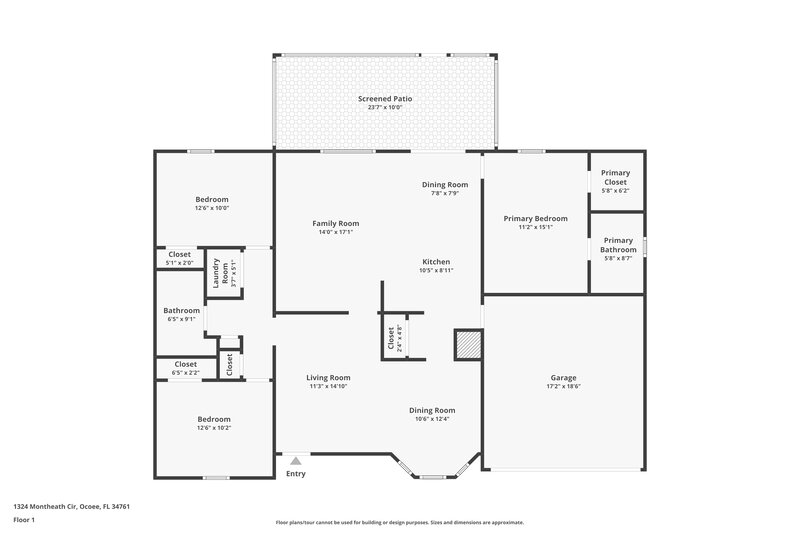 2,185/Mo, 1324 Montheath Cir Ocoee, FL 34761 Floor Plan View