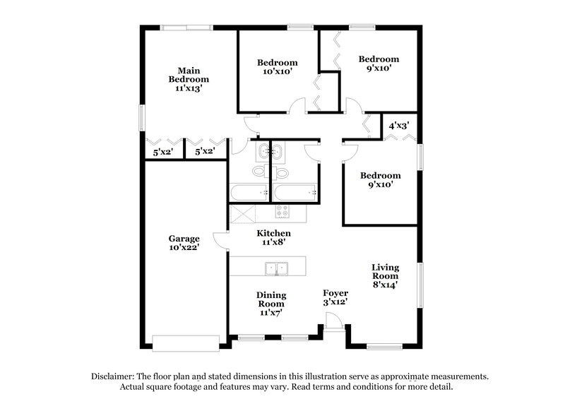 2,000/Mo, 3055 Pineda Dr Orlando, FL 32822 Floor Plan View