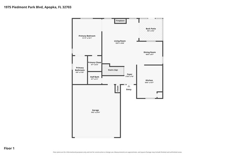 2,235/Mo, 1975 Piedmont Park Blvd Apopka, FL 32703 Floor Plan View