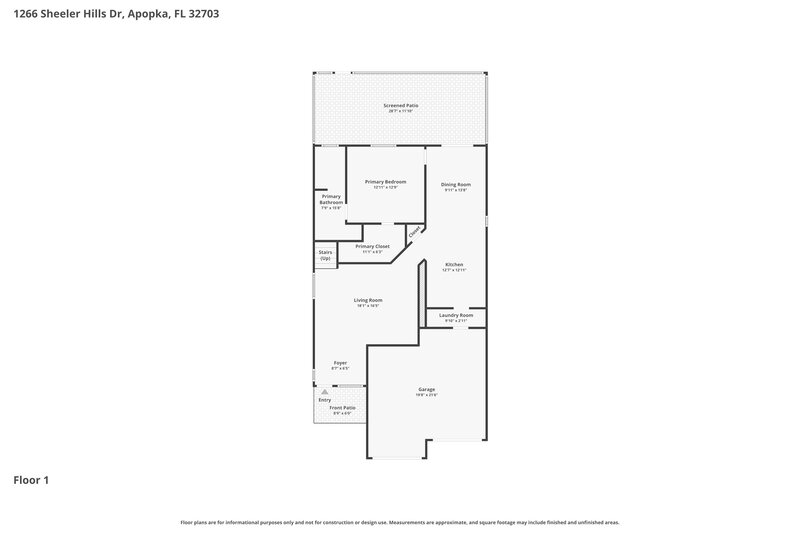 2,440/Mo, 1266 Sheeler Hills Dr Apopka, FL 32703 Floor Plan View