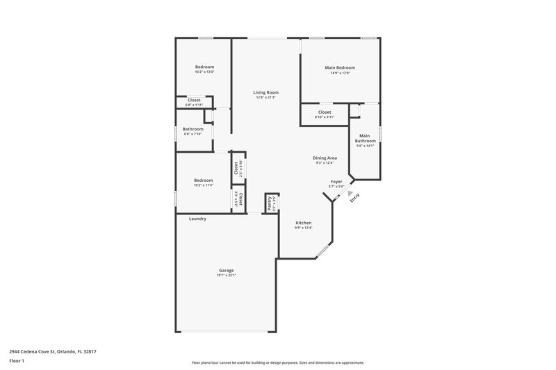 2,820/Mo, 2944 Cedena Cove St Orlando, FL 32817 Floor Plan View