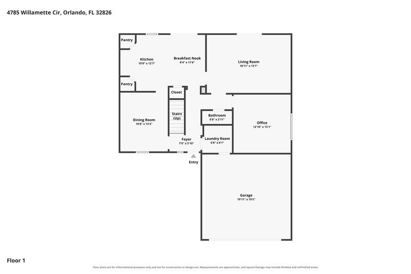 2,655/Mo, 4785 Willamette Cir Orlando, FL 32826 Floor Plan View