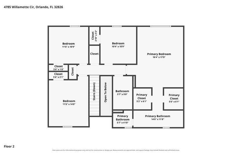 2,655/Mo, 4785 Willamette Cir Orlando, FL 32826 Floor Plan View 2