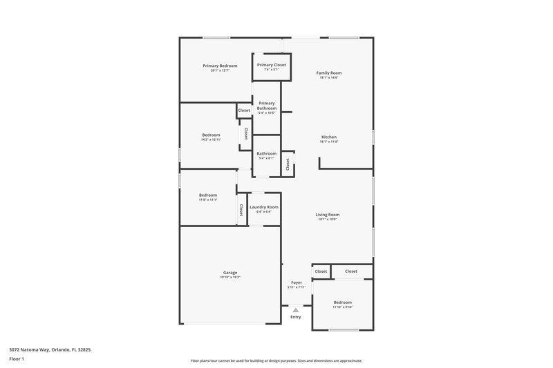 2,485/Mo, 3072 Natoma Way Orlando, FL 32825 Floor Plan View