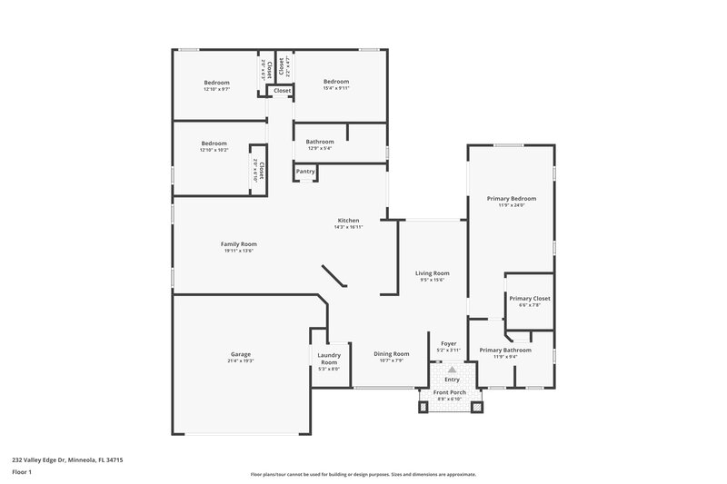 2,245/Mo, 232 Valley Edge Dr Minneola, FL 34715 Floor Plan View