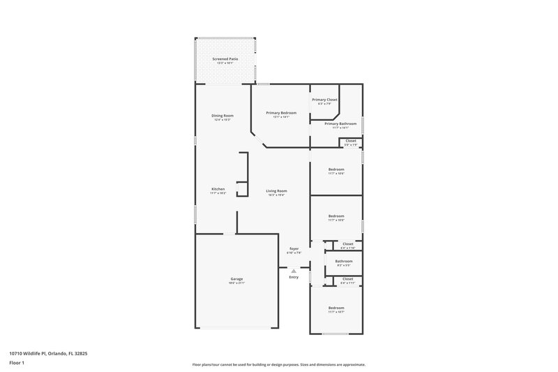 2,220/Mo, 10710 Wildlife Pl Orlando, FL 32825 Floor Plan View