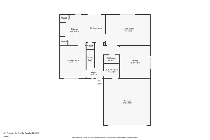 2,225/Mo, 239 Pleasant Gardens Dr Apopka, FL 32703 Floor Plan View
