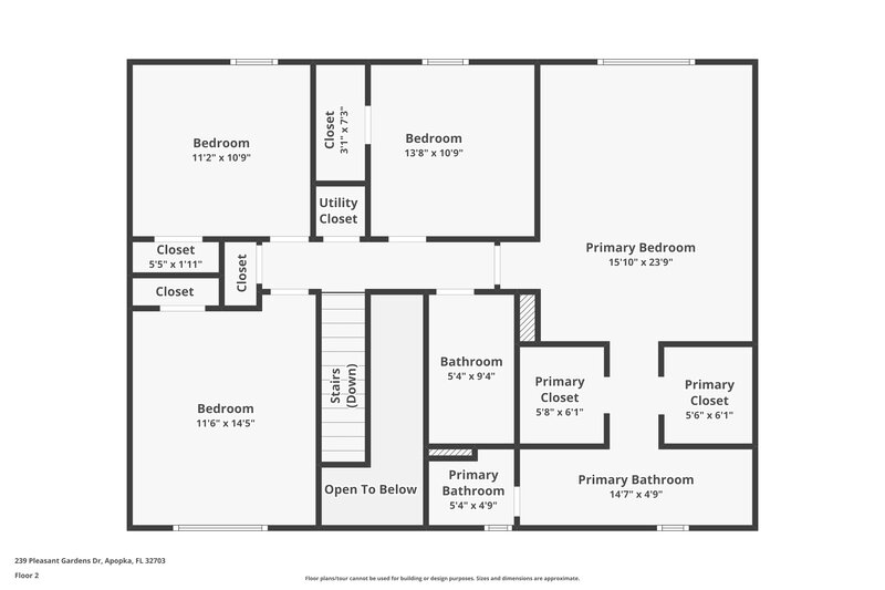2,225/Mo, 239 Pleasant Gardens Dr Apopka, FL 32703 Floor Plan View 2