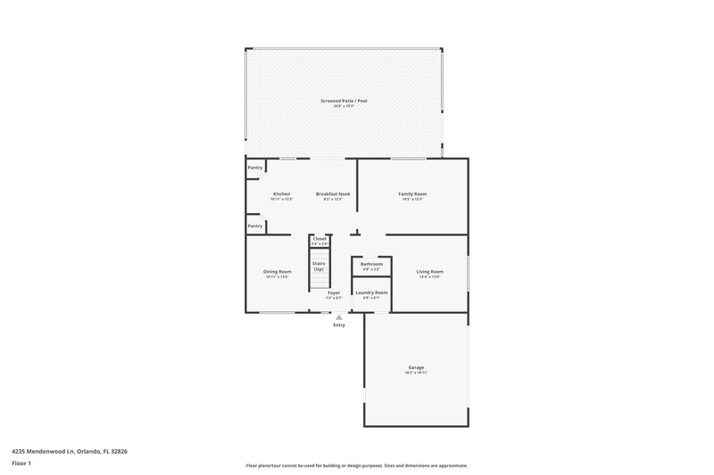 2,575/Mo, 4235 Mendenwood Ln Orlando, FL 32826 Floor Plan View