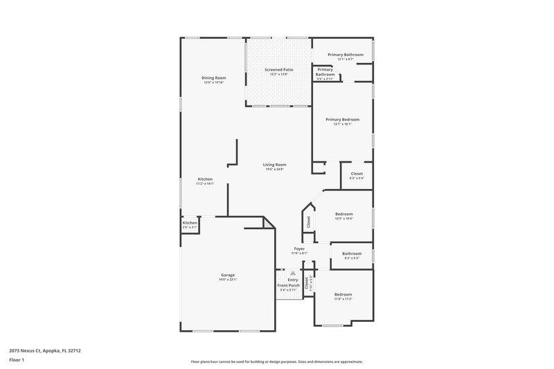 2,270/Mo, 2073 Nexus Ct Apopka, FL 32712 Floor Plan View