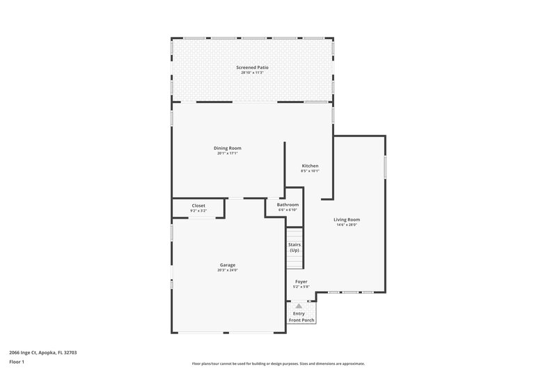 2,045/Mo, 2066 Inge Ct Apopka, FL 32703 Floor Plan View