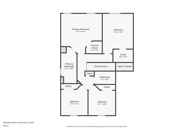 2,085/Mo, 2402 Ashecroft Dr Kissimmee, FL 34744 Floor Plan View 2