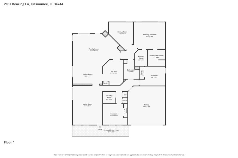 2,380/Mo, 2057 Bearing Ln Kissimmee, FL 34744 Floor Plan View