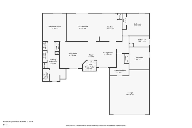 2,200/Mo, 8000 Stirrupwood Ct Orlando, FL 32818 Floor Plan View