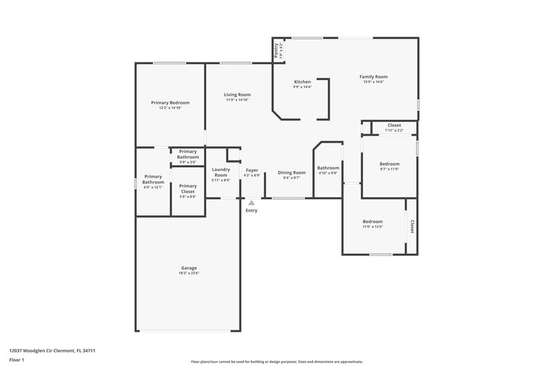 2,175/Mo, 12037 Woodglen Cir Clermont, FL 34711 Floor Plan View