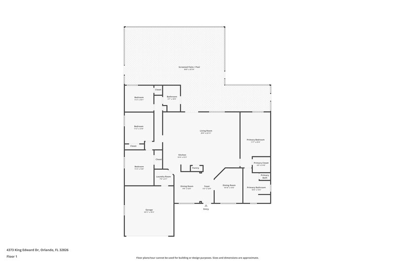 2,510/Mo, 4373 King Edward Dr Orlando, FL 32826 Floor Plan View