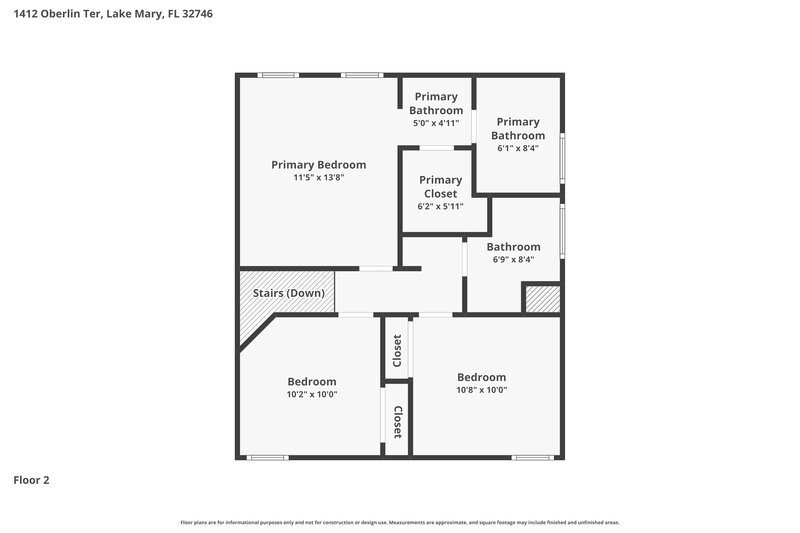 2,280/Mo, 1412 Oberlin Ter Lake Mary, FL 32746 Floorplan View 2
