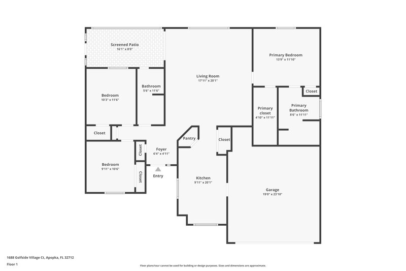 2,455/Mo, 1688 Golfside Village Ct Apopka, FL 32712 Floor Plan View