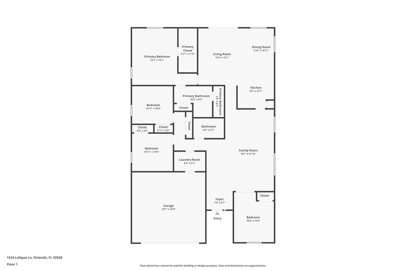 2,475/Mo, 1524 Lalique Ln Orlando, FL 32828 Floor Plan View