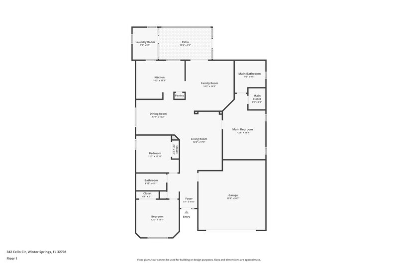 1,880/Mo, 342 Cello Cir Winter Springs, FL 32708 Floor Plan View