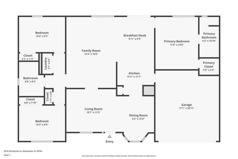 2,380/Mo, 2510 Sherbrook Ln Kissimmee, FL 34743 Floor Plan View