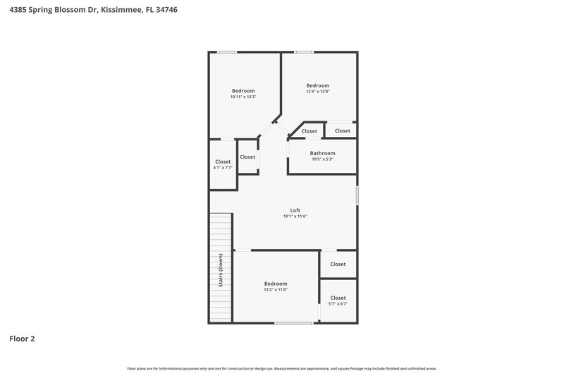 2,415/Mo, 4385 Spring Blossom Dr Kissimmee, FL 34746 Floor Plan View 2