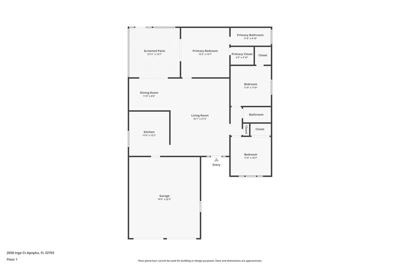 2,120/Mo, 2058 Inge Ct Apopka, FL 32703 Floorplan View