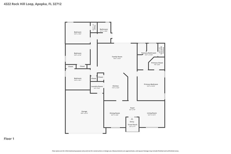 2,465/Mo, 4322 Rock Hill Loop Apopka, FL 32712 Floor Plan View