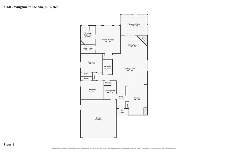 2,465/Mo, 1060 Covington St Oviedo, FL 32765 Floor Plan View