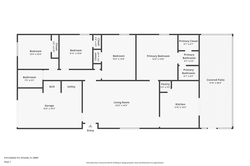 2,120/Mo, 514 Caladesi Trl Orlando, FL 32807 Floor Plan View