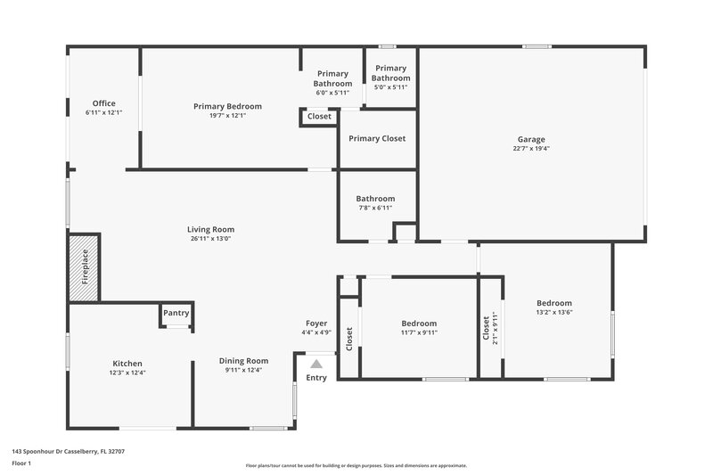 2,175/Mo, 143 Spoonhour Dr Casselberry, FL 32707 Floor Plan View
