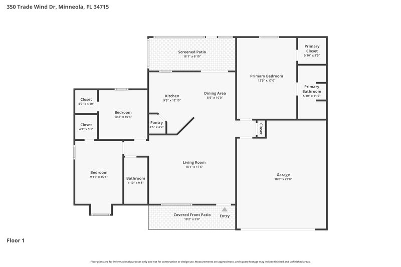 2,210/Mo, 350 Trade Wind Dr Minneola, FL 34715 Floor Plan View
