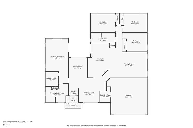 2,080/Mo, 640 Tranquility St Minneola, FL 34715 Floor Plan View