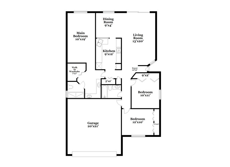 1,965/Mo, 2620 Talladega Dr Orlando, FL 32826 Floor Plan View