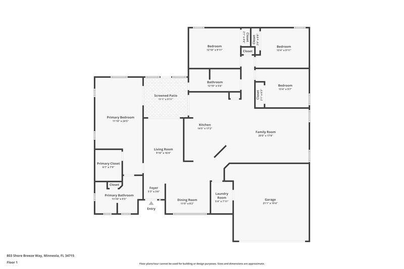 2,265/Mo, 803 Shore Breeze Way Minneola, FL 34715 Floor Plan View
