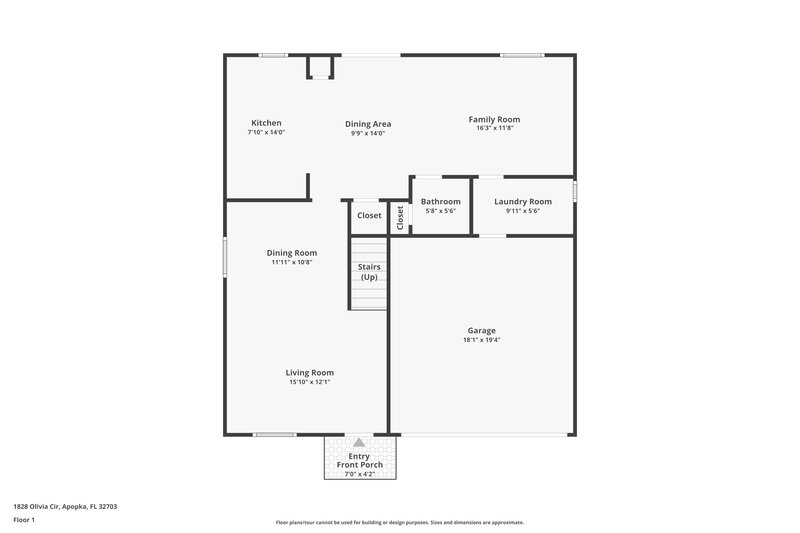 2,285/Mo, 1828 Olivia Cir Apopka, FL 32703 Floor Plan View