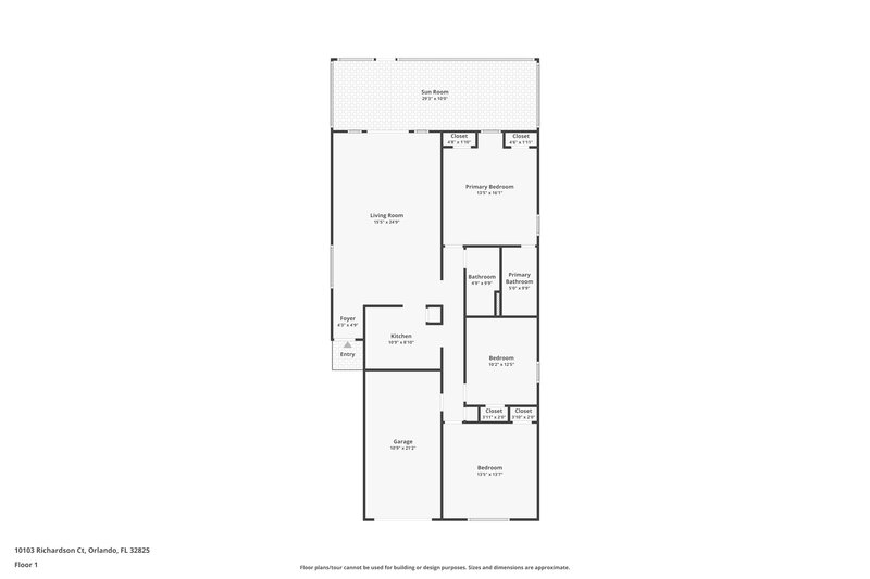2,110/Mo, 10103 Richardson Ct Orlando, FL 32825 Floor Plan View