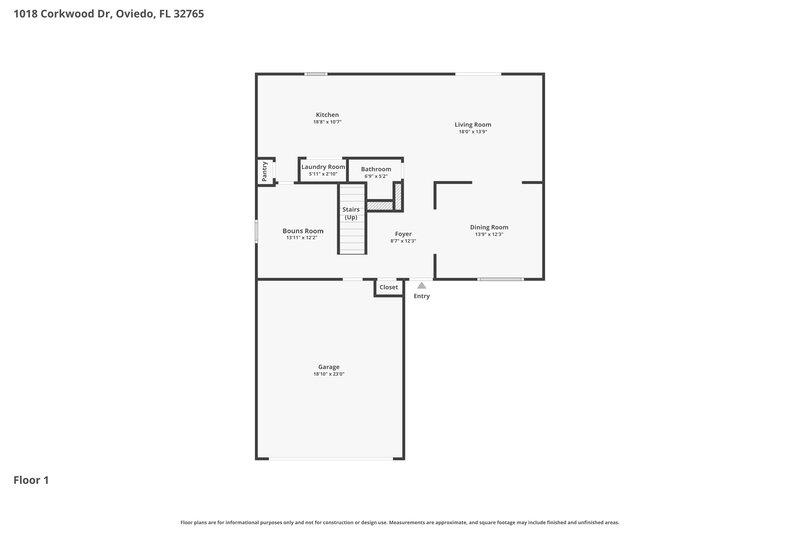 2,790/Mo, 1018 Corkwood Dr Oviedo, FL 32765 Floor Plan View