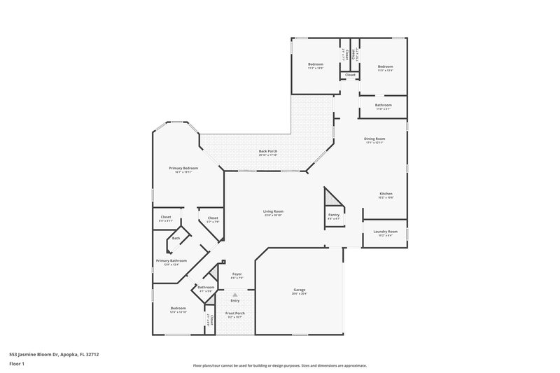 2,685/Mo, 553 Jasmine Bloom Dr Apopka, FL 32712 Floor Plan View