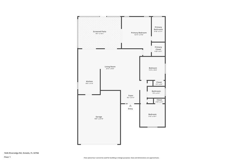 2,265/Mo, 1626 Riveredge Rd Oviedo, FL 32766 Floor Plan View