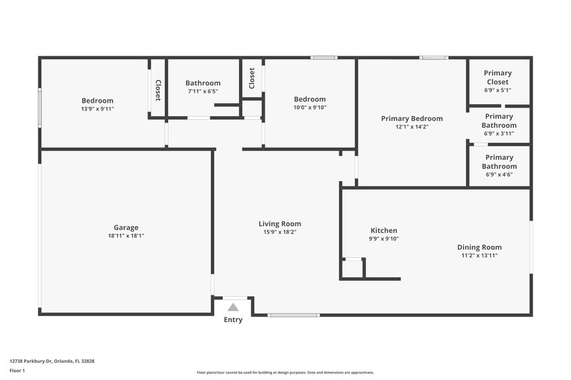 2,230/Mo, 12738 Parkbury Dr Orlando, FL 32828 Floor Plan View