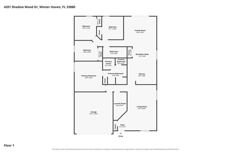 2,440/Mo, 4201 Shadow Creek Cir Oviedo, FL 32765 Floor Plan View