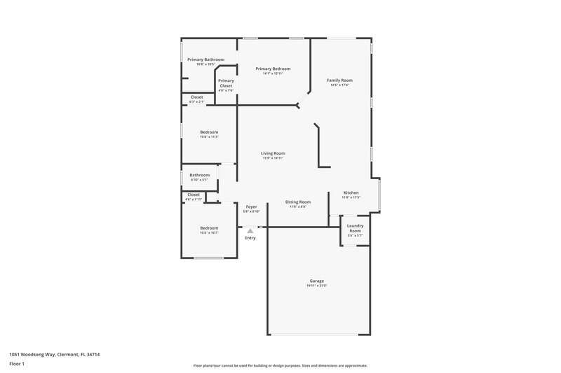 1,905/Mo, 1051 Woodsong Way Clermont, FL 34714 Floor Plan View