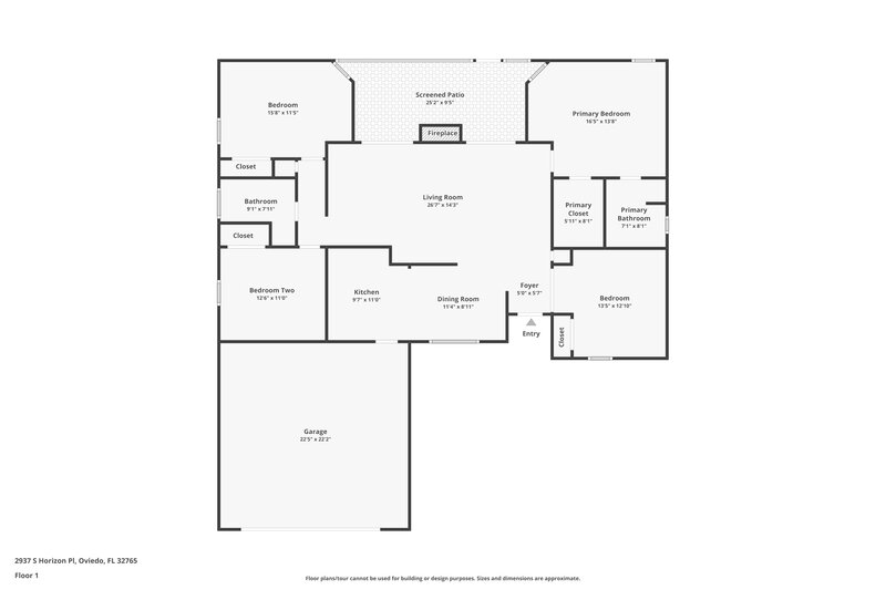 2,755/Mo, 2937 S Horizon Pl Oviedo, FL 32765 Floor Plan View