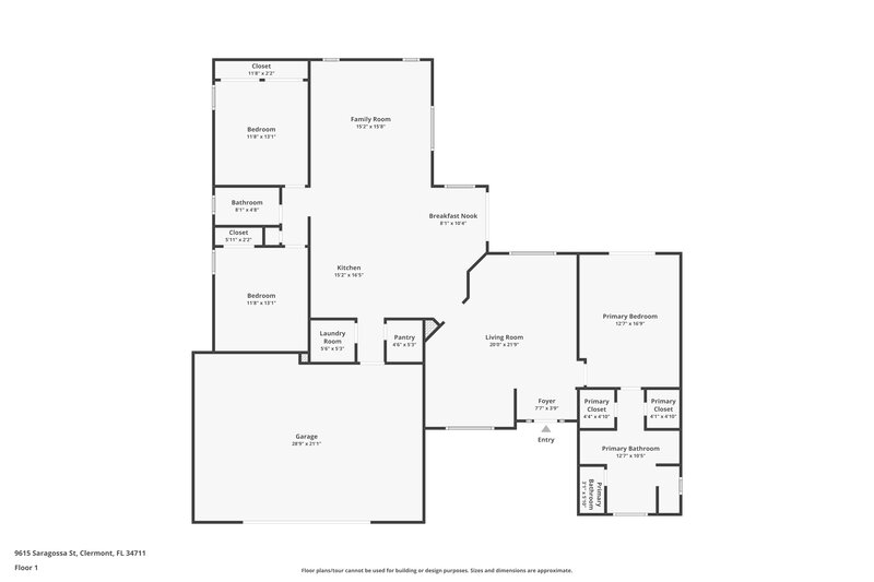 2,645/Mo, 9615 Saragossa St Clermont, FL 34711 Floor Plan View