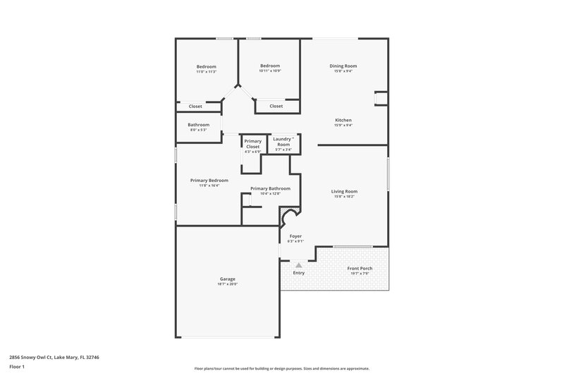 2,230/Mo, 2856 Snowy Owl Ct Lake Mary, FL 32746 Floor Plan View