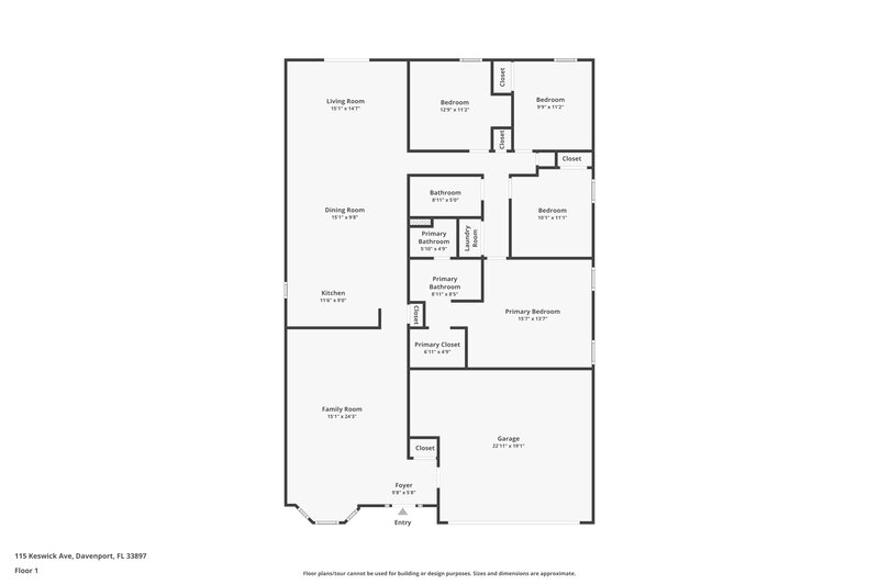 1,980/Mo, 115 Keswick Ave Davenport, FL 33897 Floorplan View