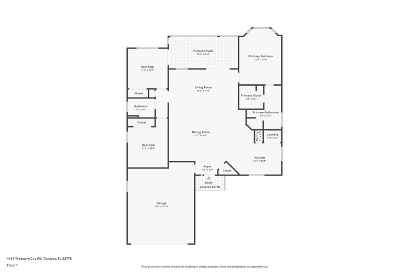 1,920/Mo, 4461 Treasure Cay Rd Tavares, FL 32778 Floor Plan View