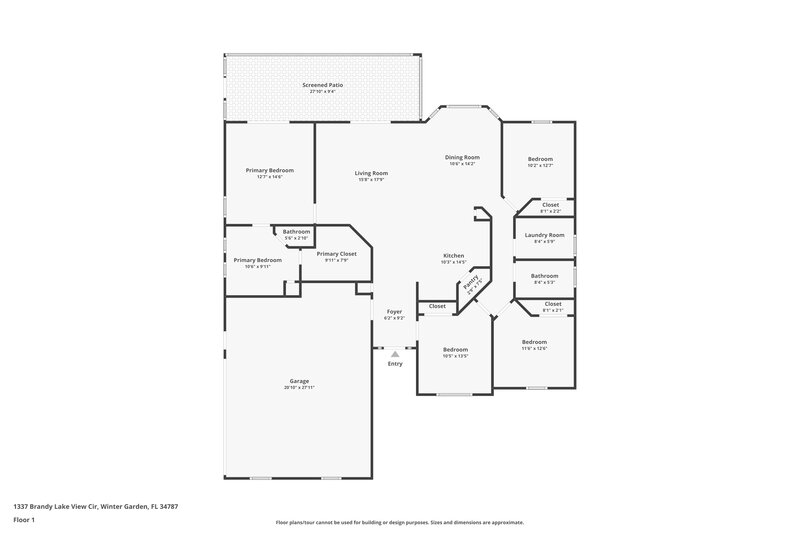 3,520/Mo, 1337 Brandy Lake View Cir Winter Garden, FL 34787 Floor Plan View